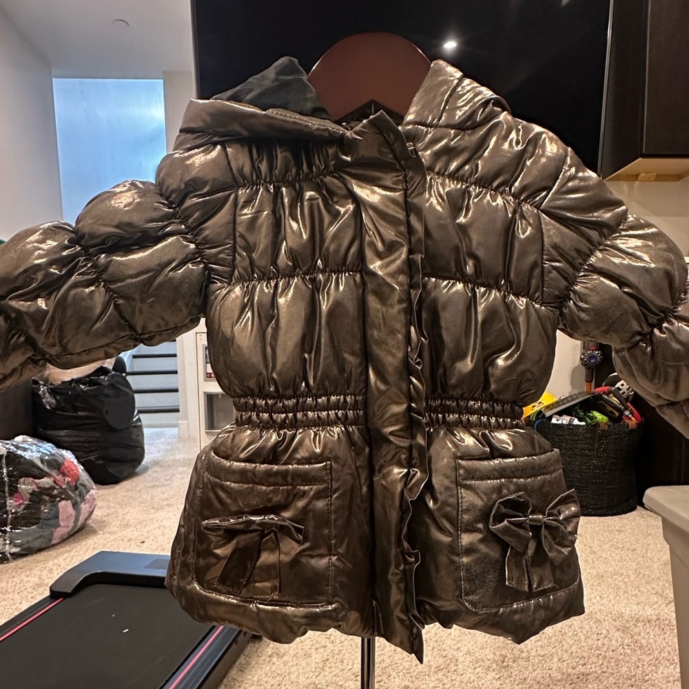 Rothschild Metallic Brown Kids Puffer Jacket